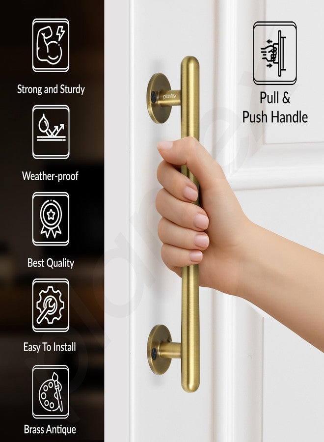 Plantex Door Handle/Stainless Steel Main Door Handle/8 Inch Pull-Push Handle/3 Years Warranty Pack of 2 (S-142, Brass Antique) - Image 3